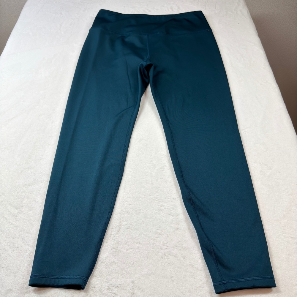 Spyder Active Leggings Womens XL Teal Good Fleece‎ Lined Zipper Pocket SP634R